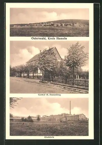 AK Osterwald, Gasthaus H. Dannenberg, Glasfabrik