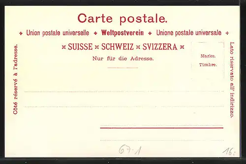 Lithographie Geneve, Exposition Nationale Suisse 1896, Village Suisse