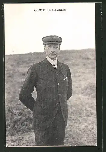 AK Comte de Lambert, Portrait des Fliegers