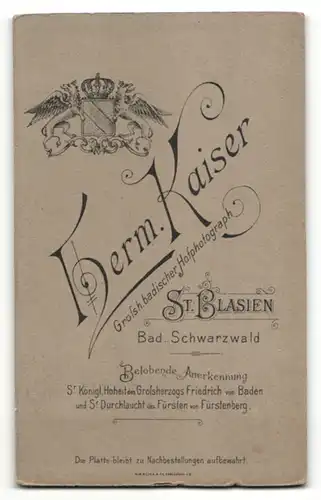 Fotografie Hermann Kaiser, St. Blasien, Portrait Edelmann im Anzug mit Krawatte