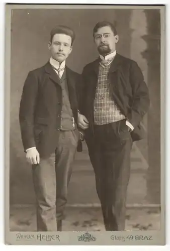 Fotografie Wilhelm Helfer, Graz, Portrait zwei bürgerliche Herren