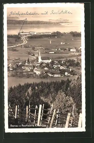 AK Bernau, Panorama und Rasthaus a. Chiemsee