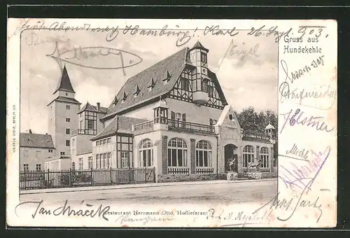 AK Berlin-Grunewald, Hundekehle, Restaurant Herrmann Otto