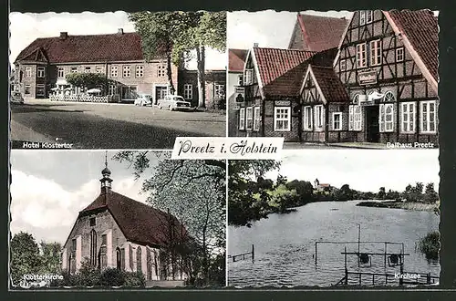 AK Preetz, Hotel Klostertor, Ballhaus Preetz, Klosterkirche, Kirchsee