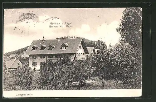 AK Langackern, Gasthaus zum Engel von Karl Mayer