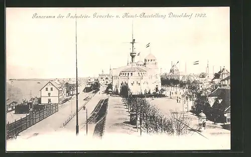 AK Düsseldorf, Industrie-, Gewerbe- und Kunst-Ausstellung 1902, Panorama