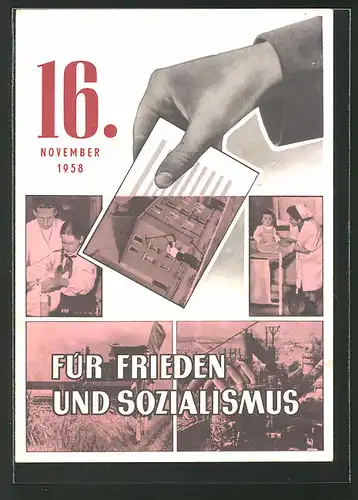 AK Wahlen am 16. November 1958 für Frieden und Sozialismus