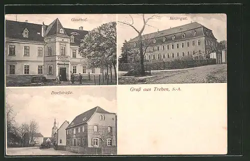 AK Treben, Gasthof, Rittergut, Dorfstrasse
