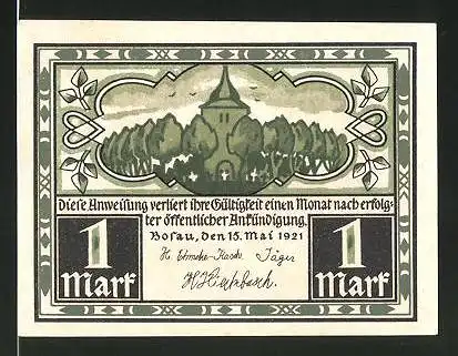 Notgeld Bosau 1921, 1 Mark, Kirchspiel Bosau, Kirche