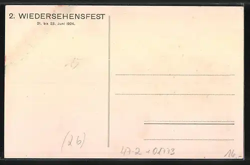 AK Altenberg, 2. Wiedersehensfest der Altenberger Landsmannschaft 1924, Treue um Treue!