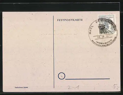 AK Marl-Hüls, 1. Nordwestdeutsche Briefmarkenausstellung 1947