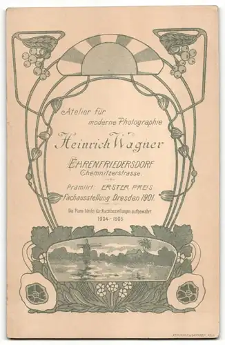 Fotografie H. Wagner, Ehrenfriedersdorf, Portrait Eheleute in Hochzeitskleidung