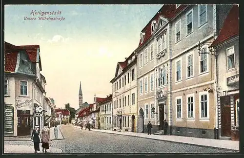 AK Heiligenstadt, Untere Wilhelmstrasse mit Geschäft Heinrich Rust