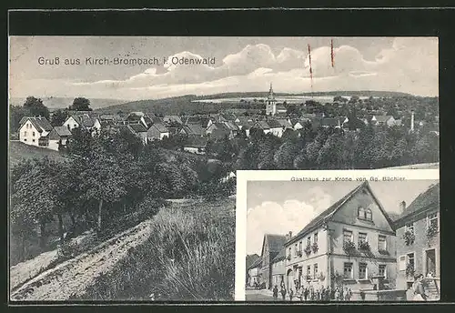 AK Kirch-Brombach, Totalansicht, Gasthaus zur Krone