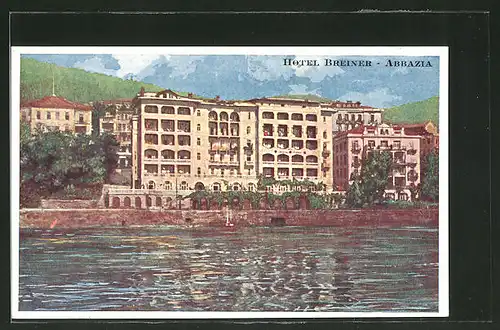 AK Abbazia, Blick auf das Hotel Breiner