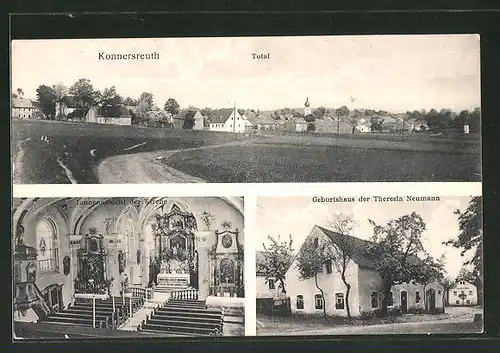 AK Konnersreuth, Geburtshaus der Theresia Neumann, Innenansicht der Kirche