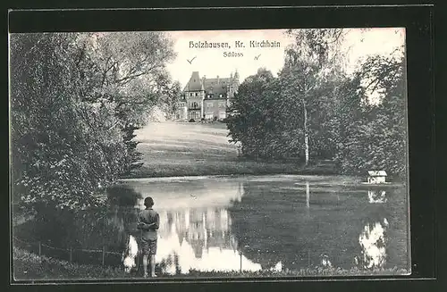 AK Holzhausen, Blick über den Teich zum Schloss