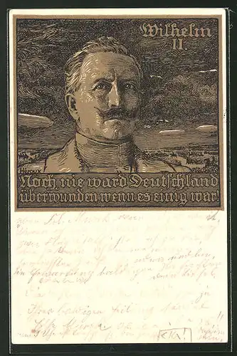 Künstler-AK Bruno Heroux: Porträt Kaiser Wilhelm II.