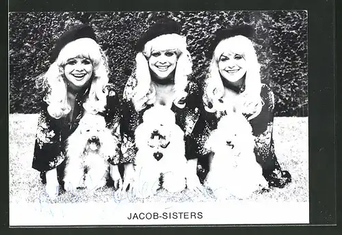 AK Musikerinnen Jacob-Sisters mit Hunden