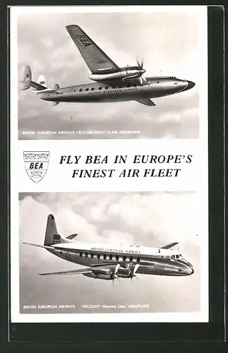 AK British European Airways "Elisabethan" Class Aeroplane & Viscount "Discovery Class" Aeroplane, Flugzeug