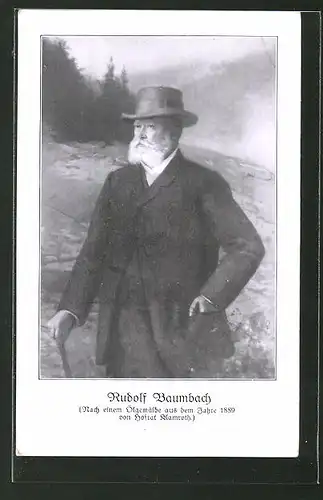 AK Porträt Rudolf Baumbach nach einem Ölgemälde aus dem Jahr 1889