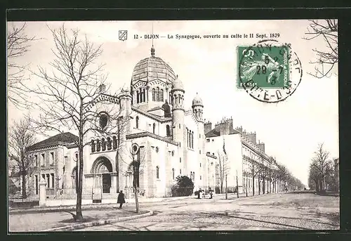 AK Dijon, la Synagogue, Strassenpartie an der Synagoge