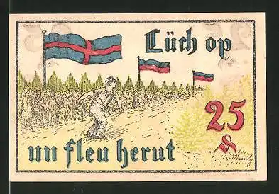 Notgeld Nordenham 1922, 25 Pfennig, Stadtwappen, Bürgeraufstand