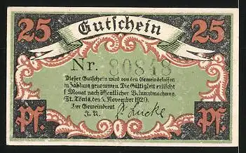 Notgeld St. Tönis 1921, 25 Pfennig, St. Antonius