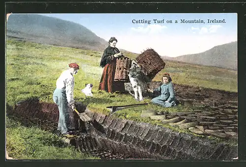 AK Ireland, Cutting Turf on a Mountain, Torfstecher