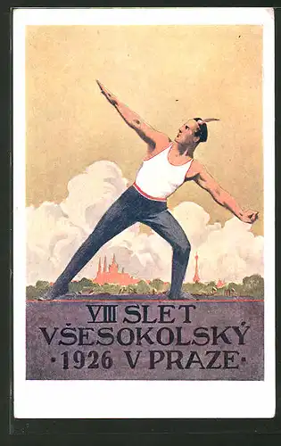 Künstler-AK Prag, VIII. Slet Vsesokolsky v Praze 1926, Sokol 1926