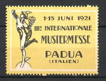 Reklamemarke Padau, III. Internationale Mustermesse 1921, Hermes