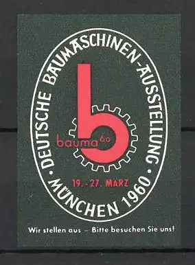 Reklamemarke München, Deutsche Baumaschinen-Ausstellung 1960, Messelogo