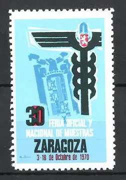 Reklamemarke Zaragoza, 30. Feria Oficial y Nacional de Muestras 1970, Hermesstab