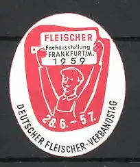 Reklamemarke Frankfurt/ Main, Fleischer-Fachausstellung 1959