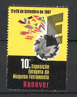 Reklamemarke Hanover, 10. Exposicao Europeia da Maquina Ferramenta 1967, Messelogo