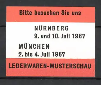 Reklamemarke Nürnberg, Lederwaren-Musterschau 1967