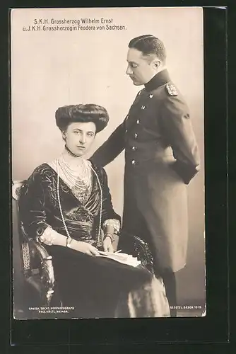 AK Grossherzog Wilhelm Ernst und Grossherzogin Feodora von Sachsen