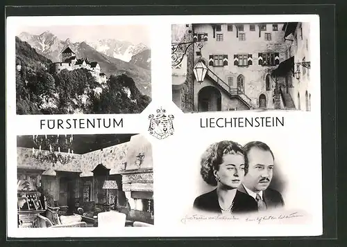 AK Liechtenstein, Schloss Vaduz, Residenz d, Landesfürsten, Fürst Franz Josef II. von und zu Liechtenstein