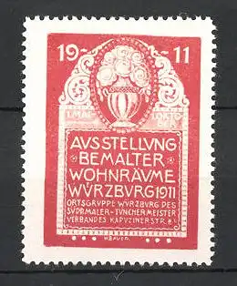 Reklamemarke Würzburg, Ausstellung f. bemalte Wohnräume 1911