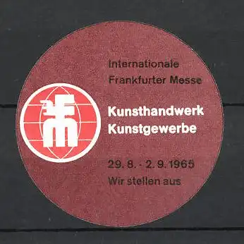 Reklamemarke Frankfurt, Internationale Frankfurter Messe, Kunsthandwerk-Kunstgewerbe