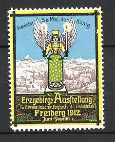 Reklamemarke Freiberg, Erzgebirgs-Ausstellung 1912, Logo