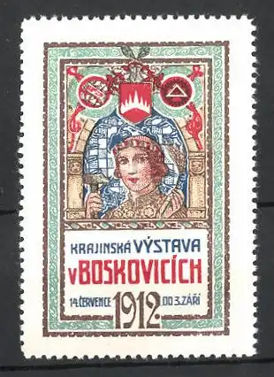 Reklamemarke Boskovicich, Krajinska Vystava 1912, Messelogo