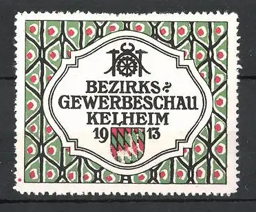 Reklamemarke Kelheim, Bezirks-Gewerbeschau 1913, Wappen und Zunftzeichen