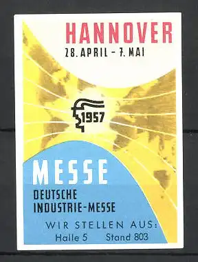 Reklamemarke Hannover, Deutsche Industrie-Messe 1957, Messe-Logo