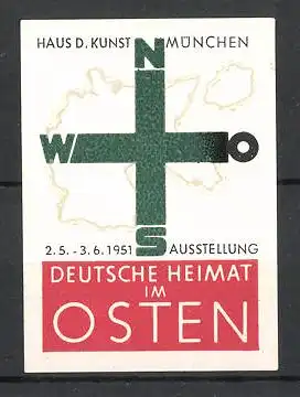 Reklamemarke München, Ausstellung "Deutsche Heimat im Osten" 1951