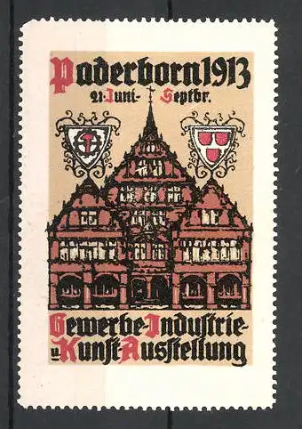 Reklamemarke Paderborn, Gewerbe- Industrie- und Kunst-Ausstellung 1913