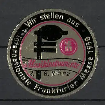 Reklamemarke Frankfurt am Main, Internationale Frankfurter Messe 1958, Musikinstrumente