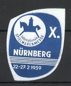 Reklamemarke Nürnberg, X. Internationale Spielwarenmesse 1959, Messe-Logo
