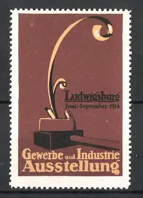 Reklamemarke Ludwigsburg, Gewerbe-und Industrieausstellung 1914, Hobel