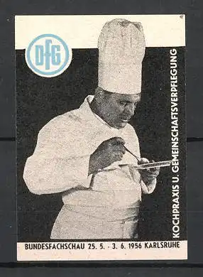 Reklamemarke Karlsruhe, Bundesfachschau für das Kochen 1956, Koch